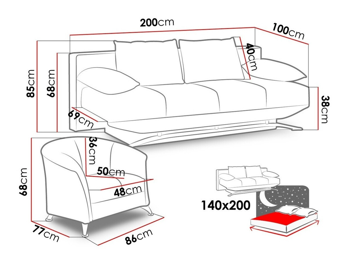Set mobilier tapițat Velum (Soft 010)