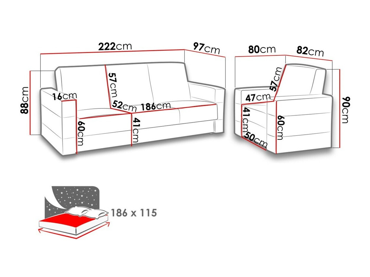 Set mobilier tapițat Providence 171 (Soft 066 + Kreta 05)