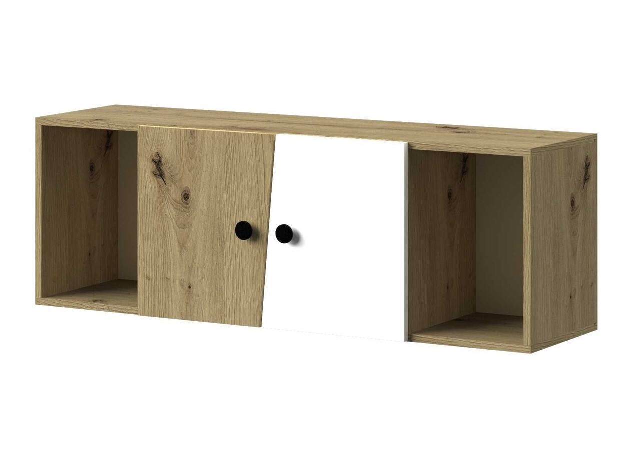 Dulap de perete Mirelbu 111 (Stejar artizan + Alb + Negru)