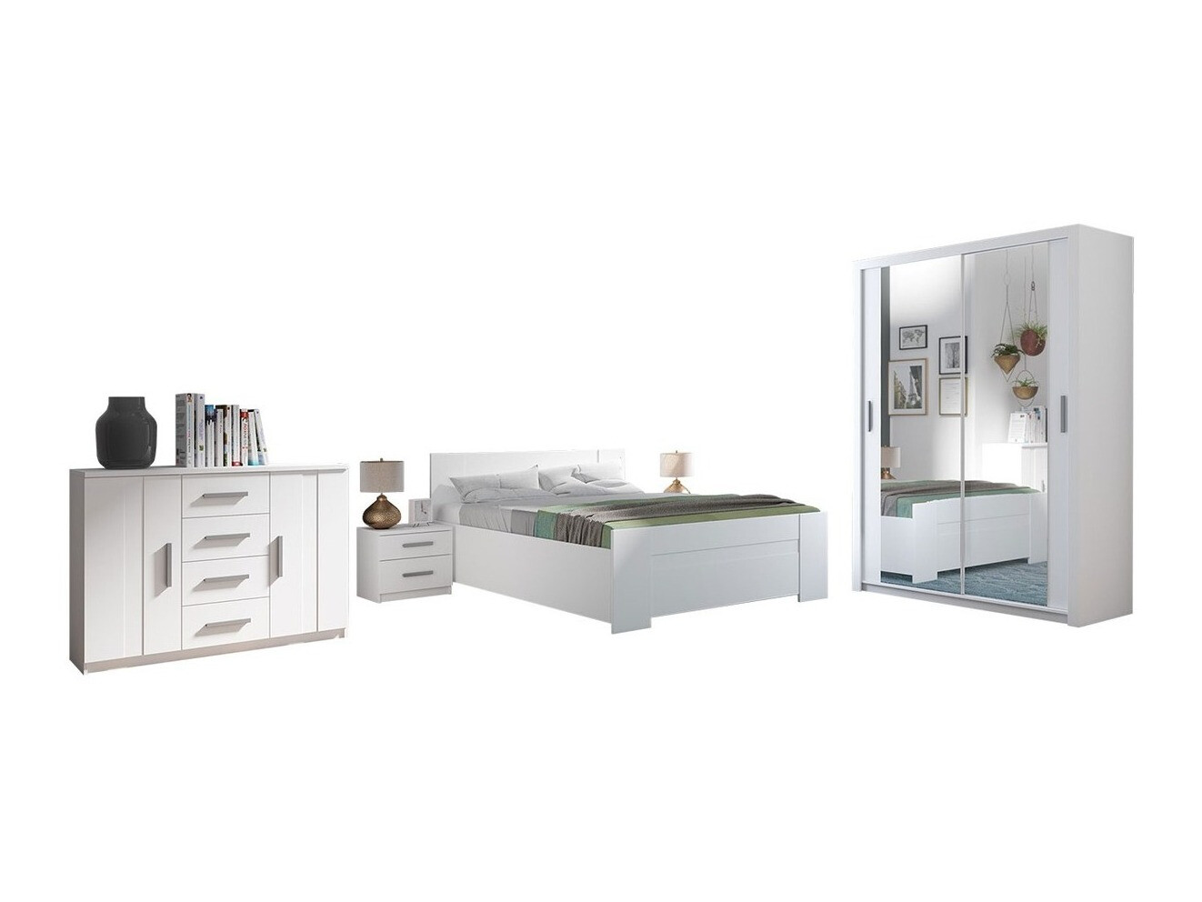 Set dormitor Catromi 113 (Alb)