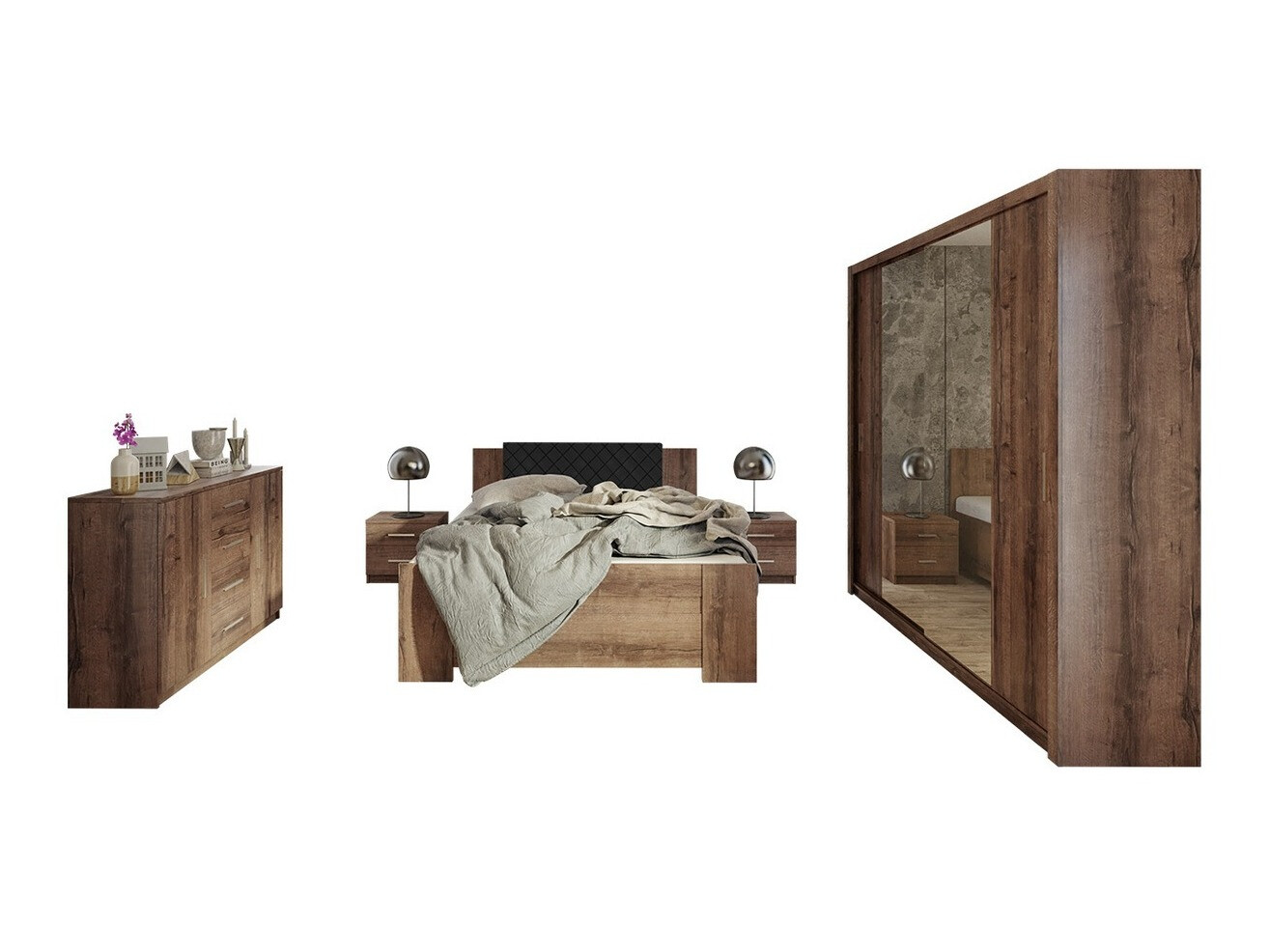 Set dormitor Catromi 115 (Stejar Monastery + Soft Pik 011)