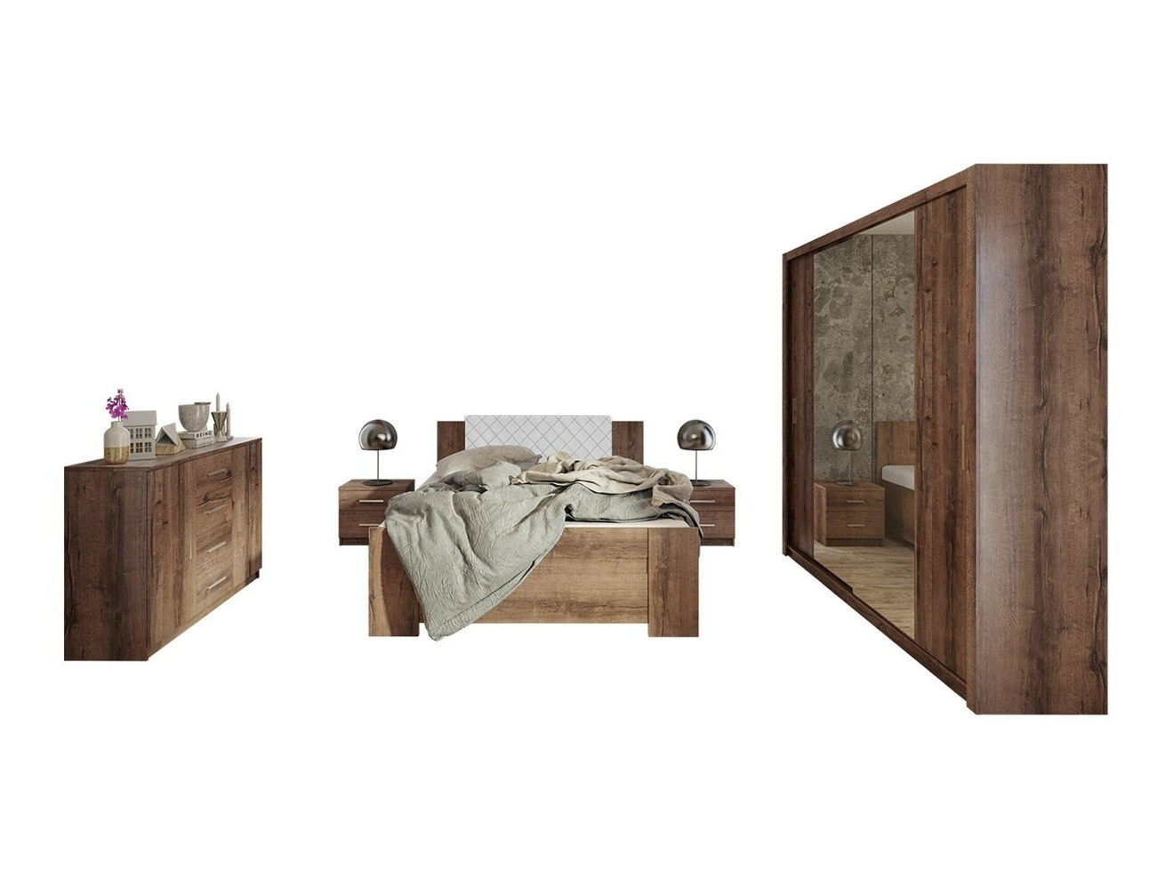Set dormitor Catromi 115 (Stejar Monastery + Soft Pik 017)