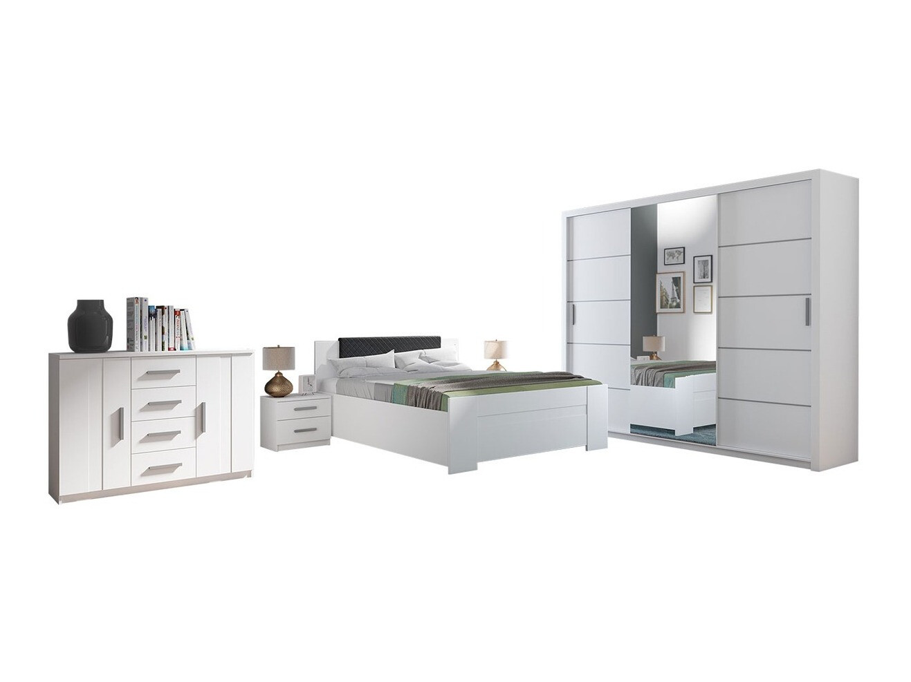 Set dormitor Catromi 116 (Alb + Soft Pik 011)