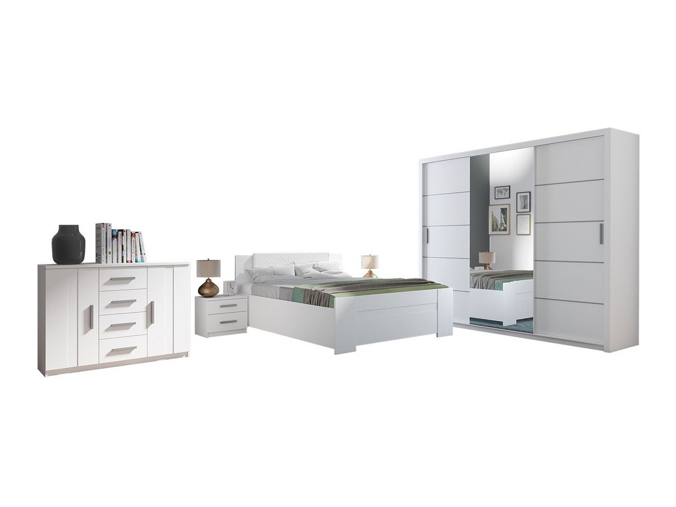 Set dormitor Catromi 116 (Alb + Soft Pik 017)