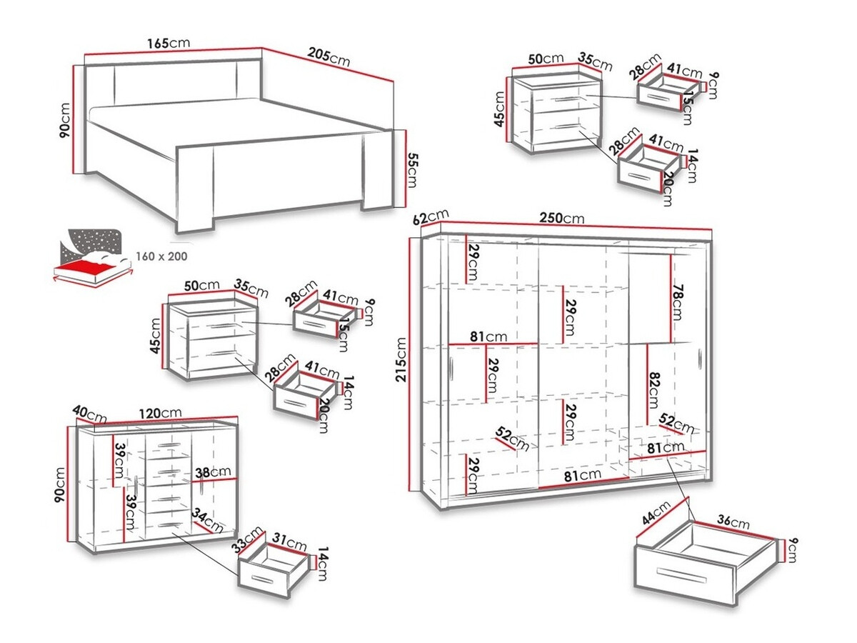 Set dormitor Catromi 116 (Stejar Monastery + Soft Pik 011)