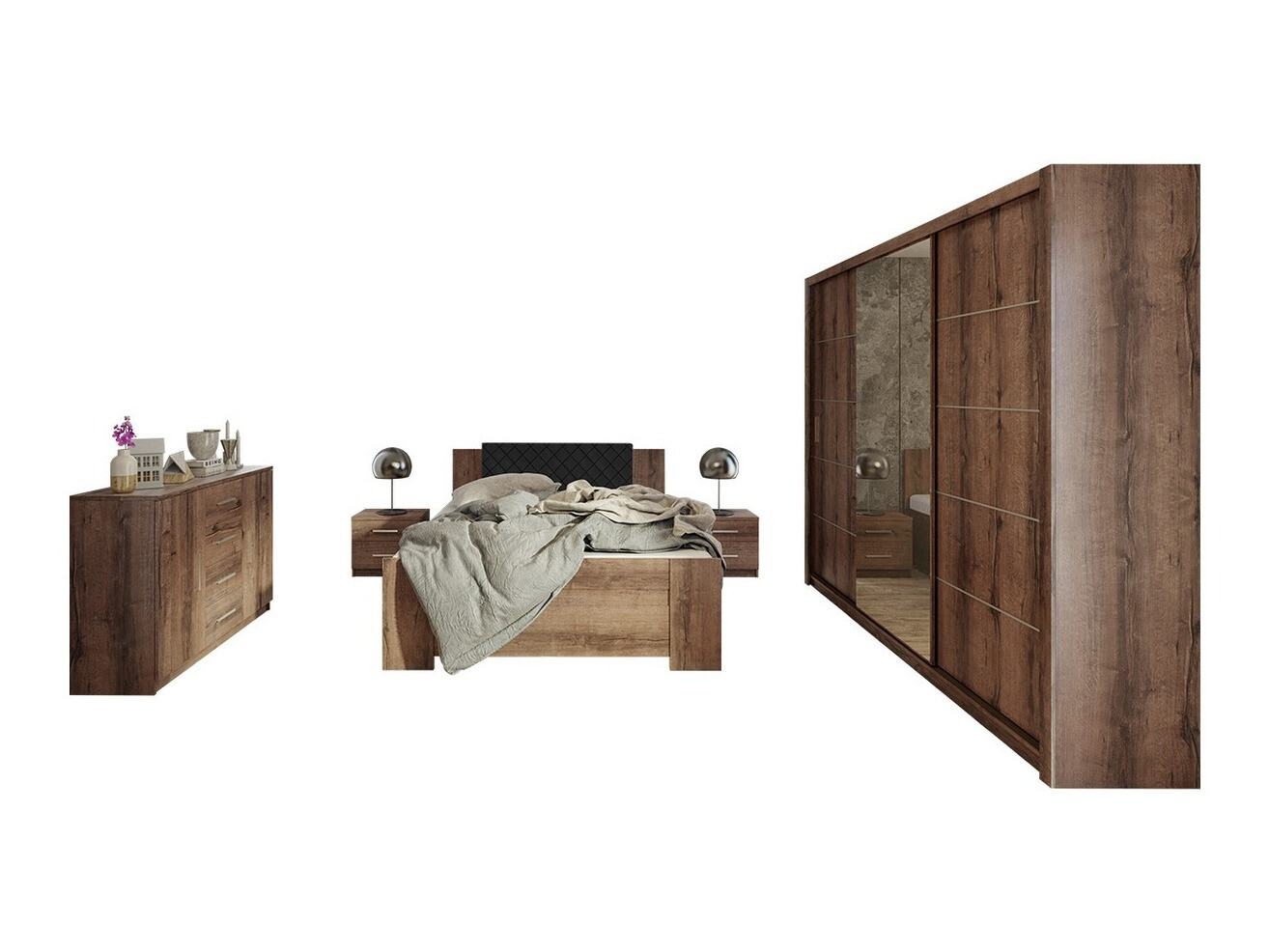 Set dormitor Catromi 116 (Stejar Monastery + Soft Pik 011)