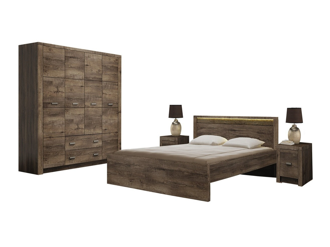 Set dormitor Serfeno 120 (Cenușă închis)