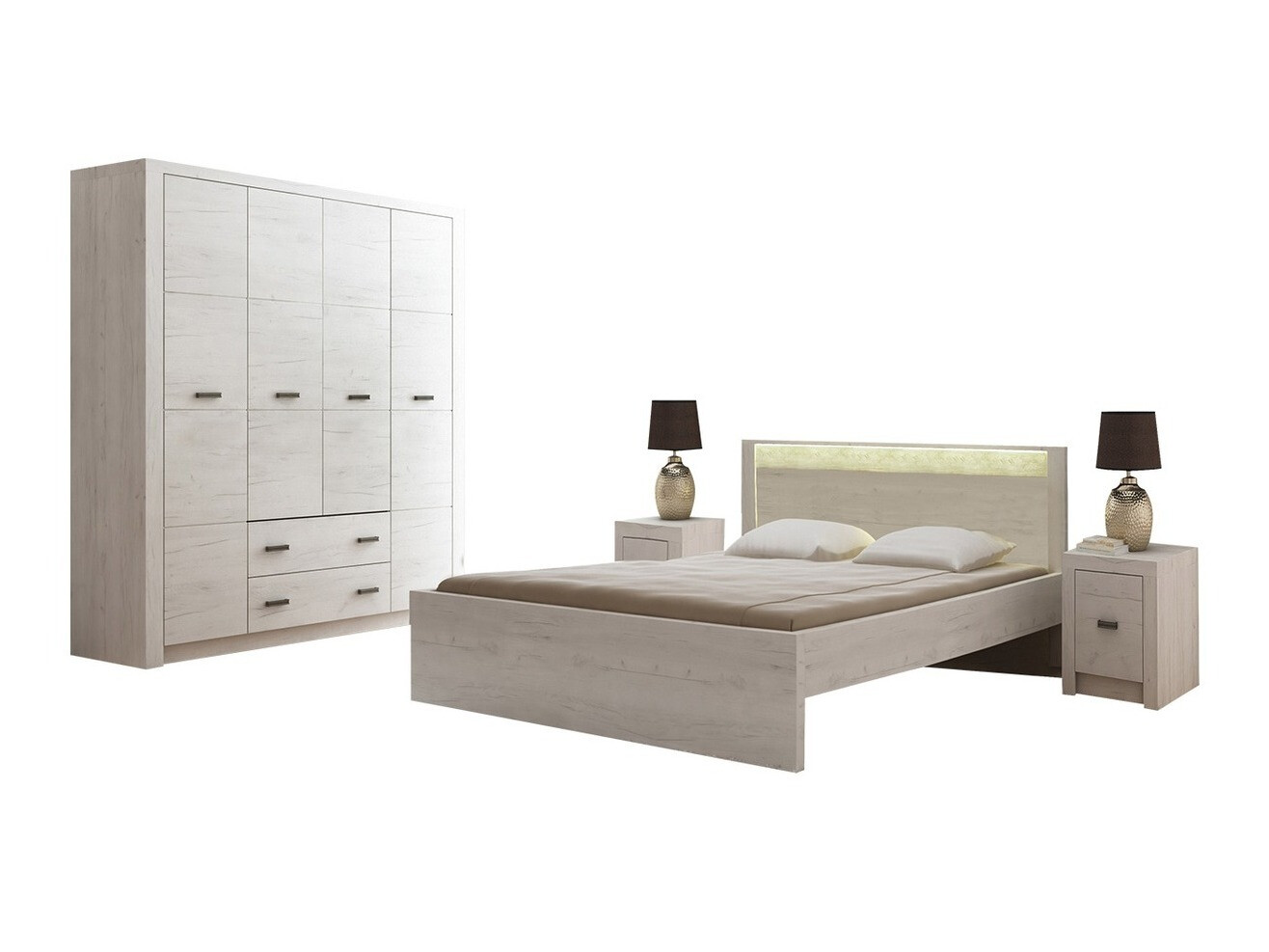 Set dormitor Serfeno 120 (Mestesug alb)