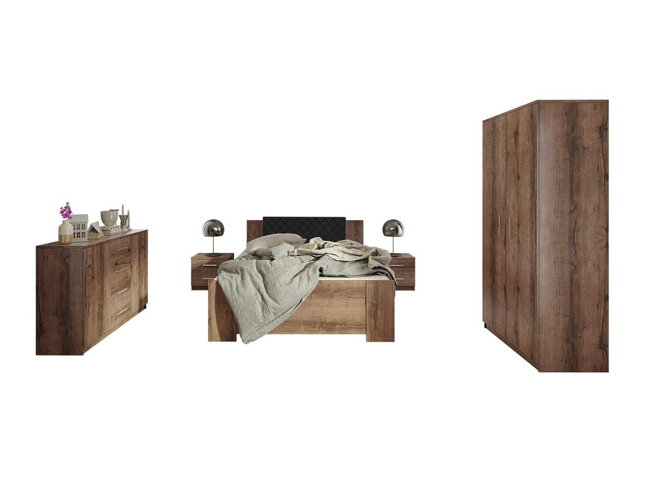 Set dormitor Catromi 122 (Stejar Monastery + Soft Pik 011)