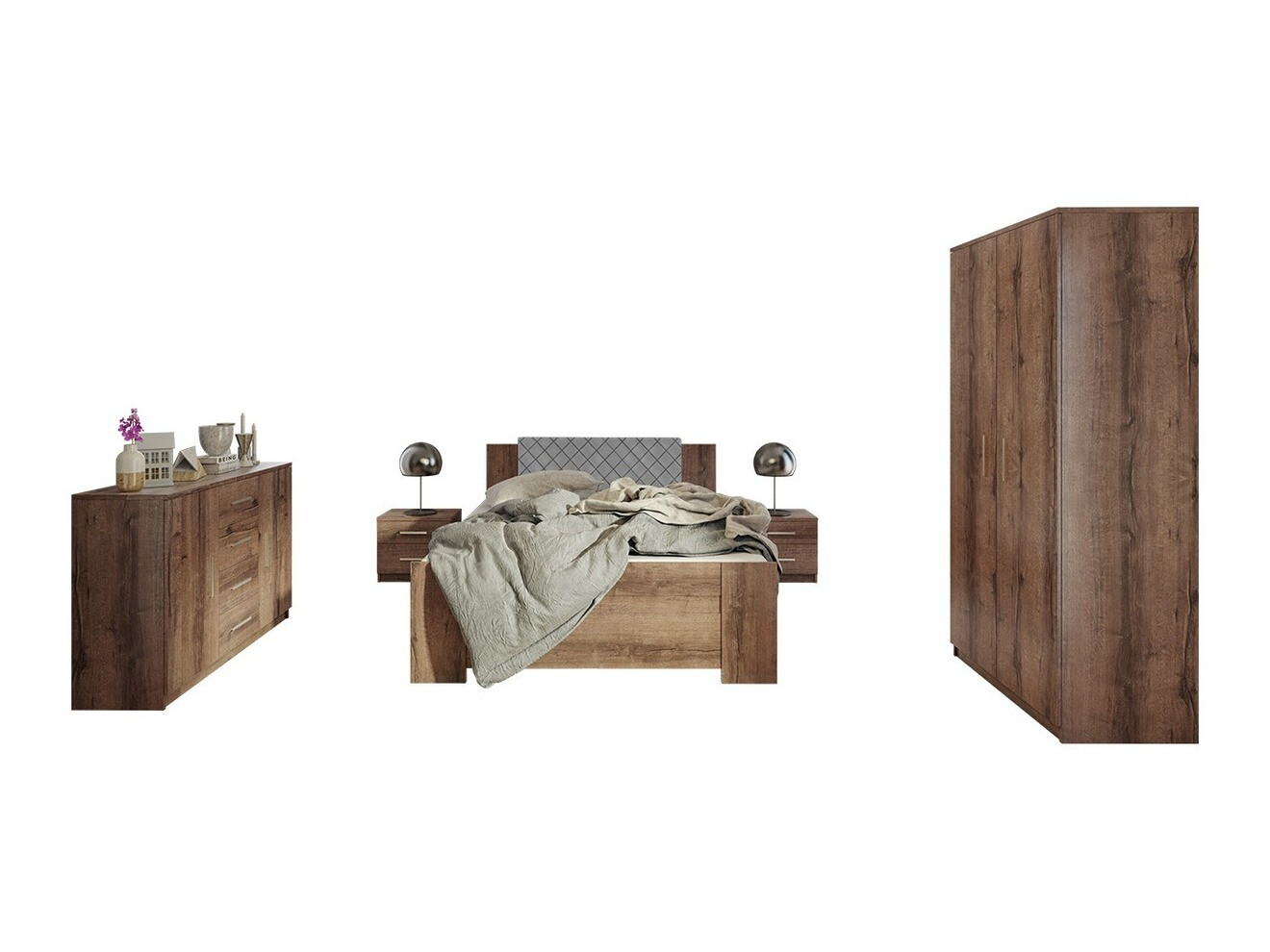 Set dormitor Catromi 122 (Stejar Monastery + Soft Pik 029)