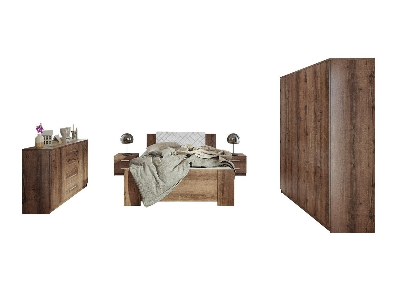 Set dormitor Catromi 123 (Stejar Monastery + Soft Pik 017)