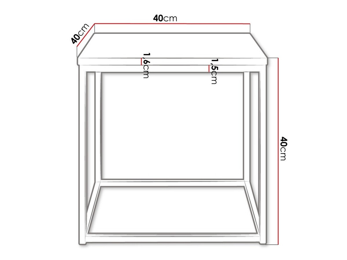 Măsuță de cafea Germantown 106 (Negru mat + stejar)
