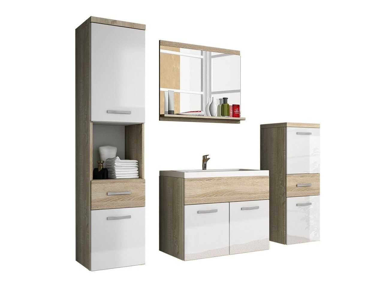 Set baie Sarasota 109 (Stejar Sonoma + Alb lucios)
