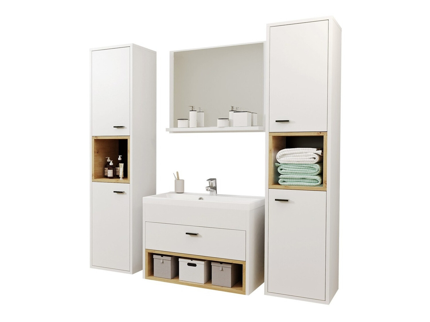 Set baie Velum II (Alb + Stejar artizan)