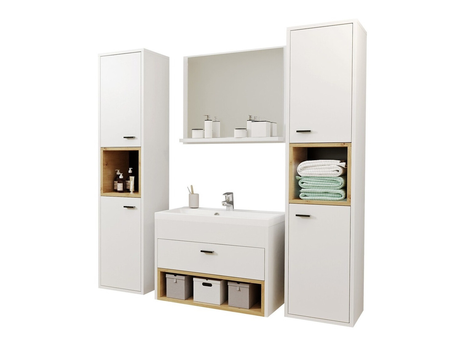 Set baie Velum II (Alb + Stejar artizan)
