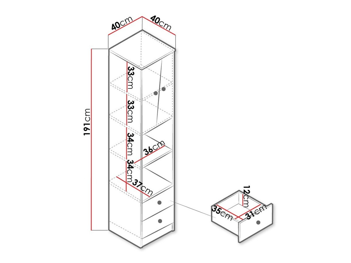 Raft Almira 104 (Stejar artizan + Alb + Gri)