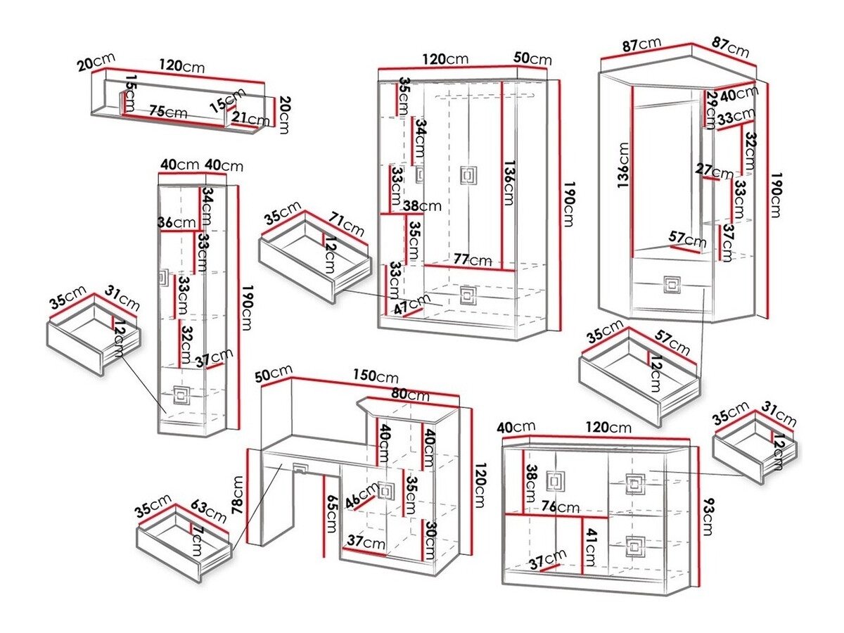 Set de mobilier Tolfere 106 (Stejar deschis + Alb + Turcoaz)