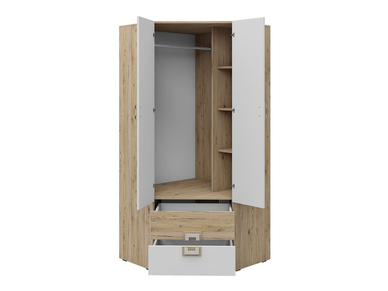 Set de mobilier Tolfere 106 (Stejar deschis + Alb)