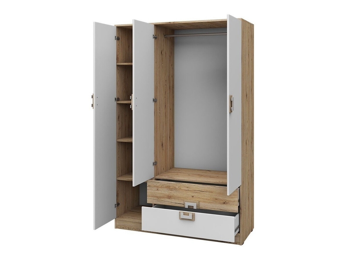Set de mobilier Tolfere 107 (Stejar deschis + Alb + Turcoaz)