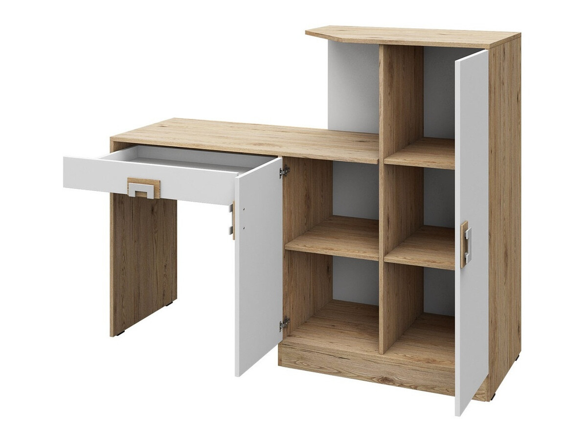 Set de mobilier Tolfere 107 (Stejar deschis + Alb + Turcoaz)