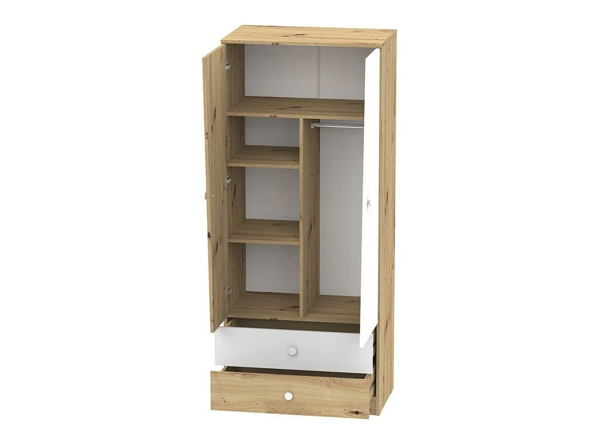 Set de mobilier Almira 114 (Stejar artizan + Alb + Gri)