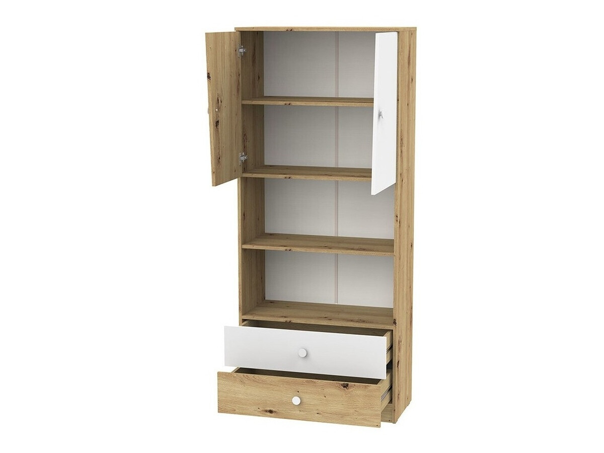 Set de mobilier Almira 114 (Stejar artizan + Alb + Gri)
