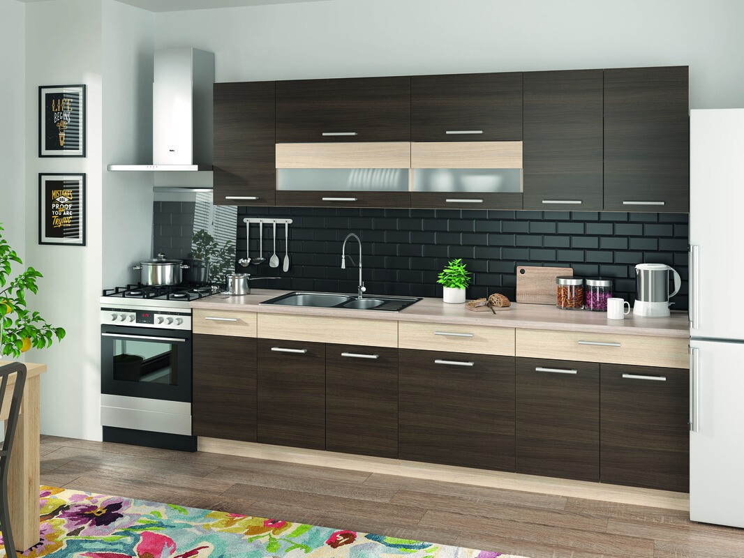 Dulap modular cu uși pentru chiuvetă Mode Dark 115