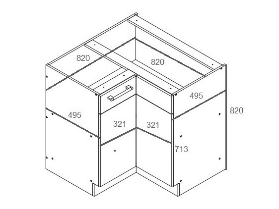 Dulap de colț modular Mode Dark 118