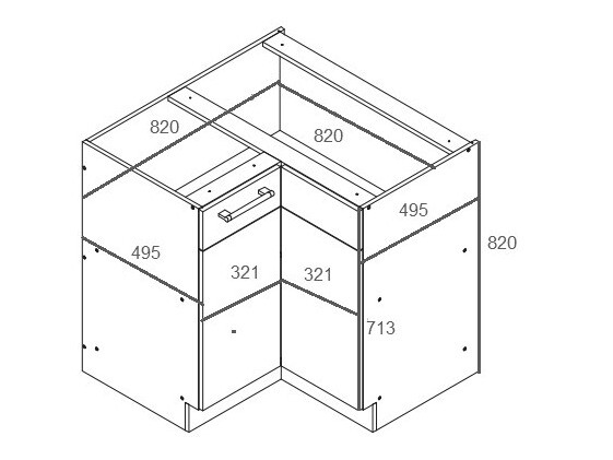Dulap de colț modular Mode White 118