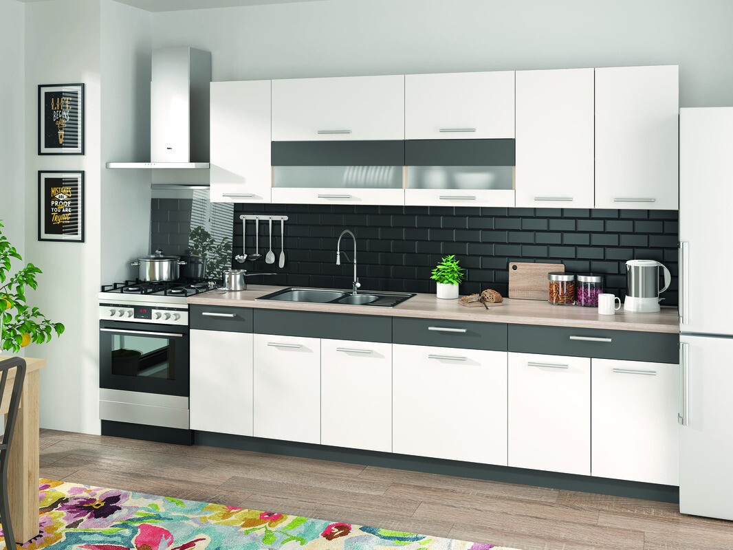 Dulap modular cu sertar și uși Mode White 117