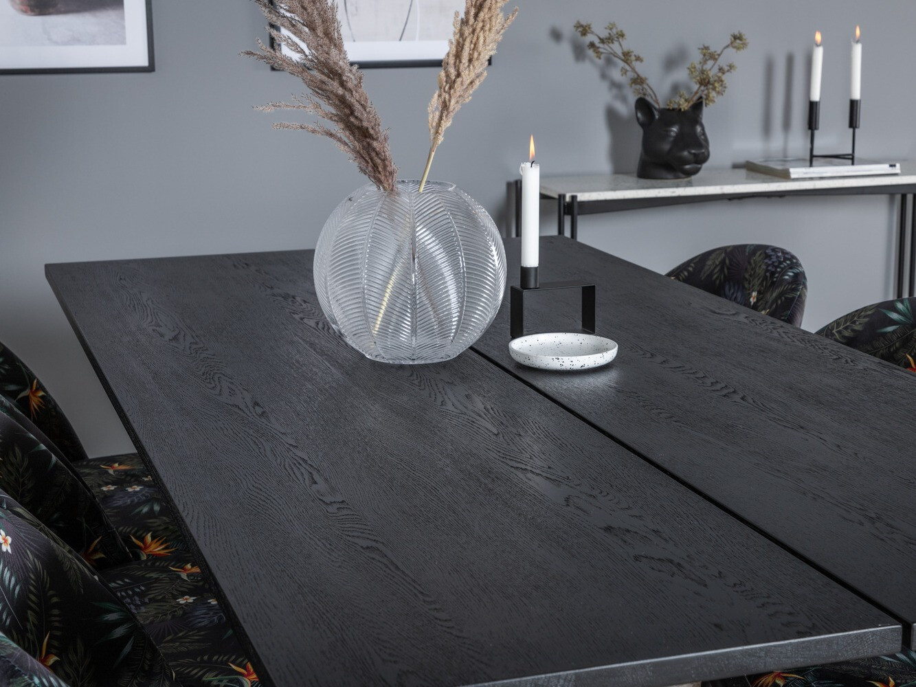 Set de mese Dallas 1676 (Model floral + Negru)