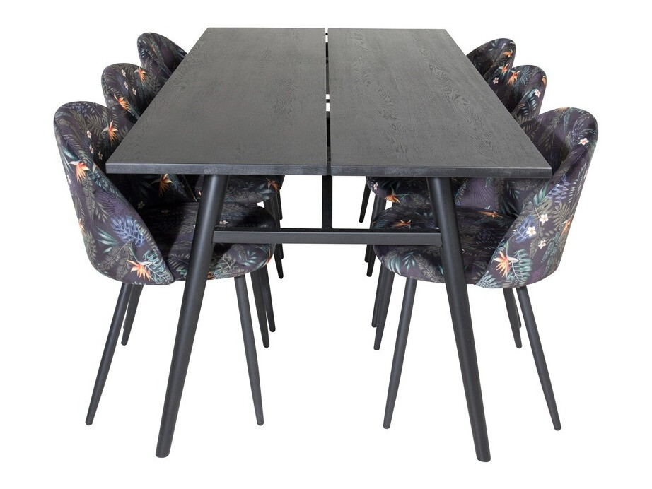 Set de mese Dallas 1676 (Model floral + Negru)