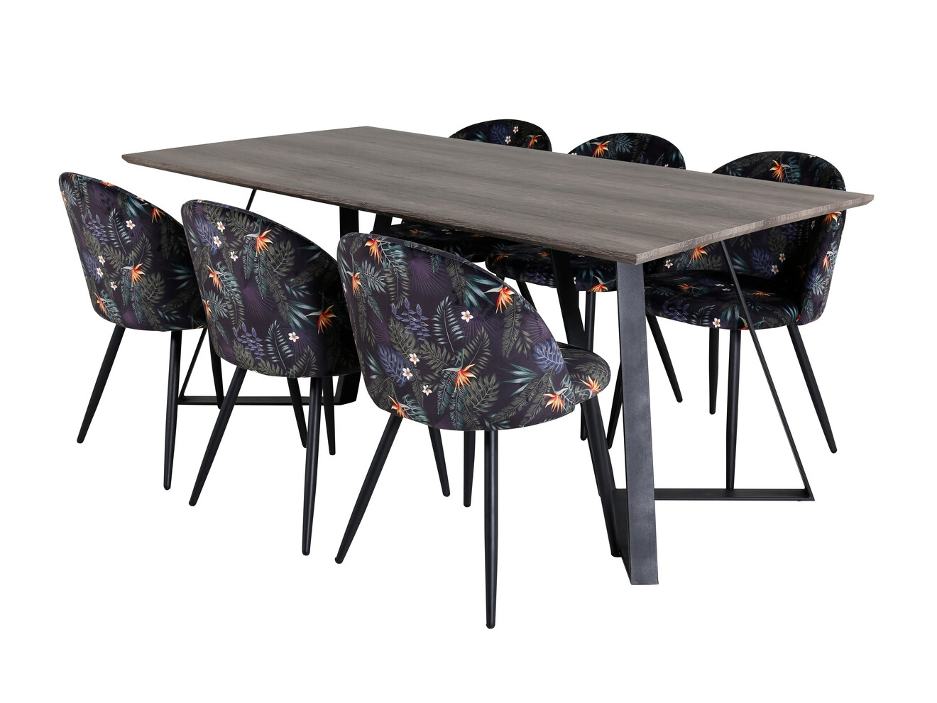 Set de mese Dallas 340 (Model floral + Negru)