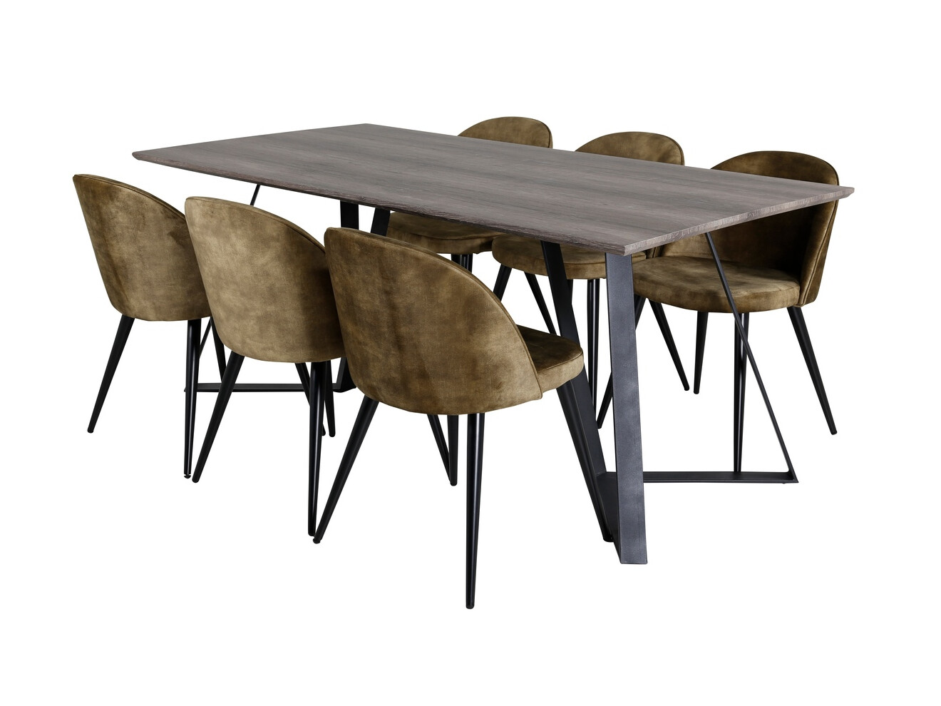Set de mese Dallas 340 (Verde prăfuit + Negru)