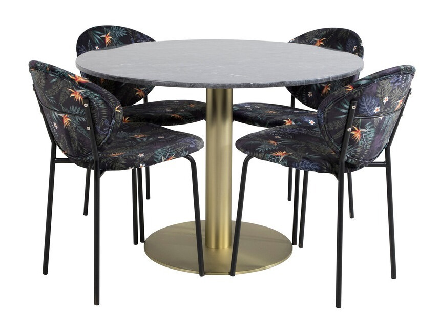 Set de mese Dallas 1209 (Model floral + Negru)
