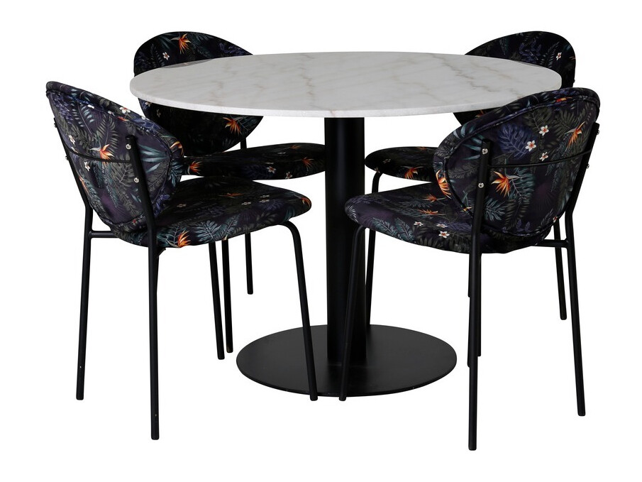 Set de mese Dallas 1298 (Model floral + Negru)