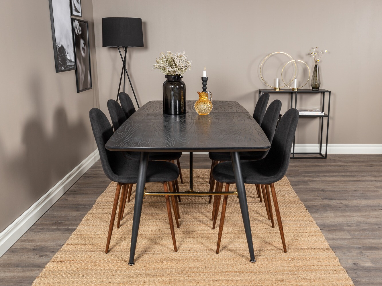 Set de mese Dallas 1443 (Negru + Nuca)