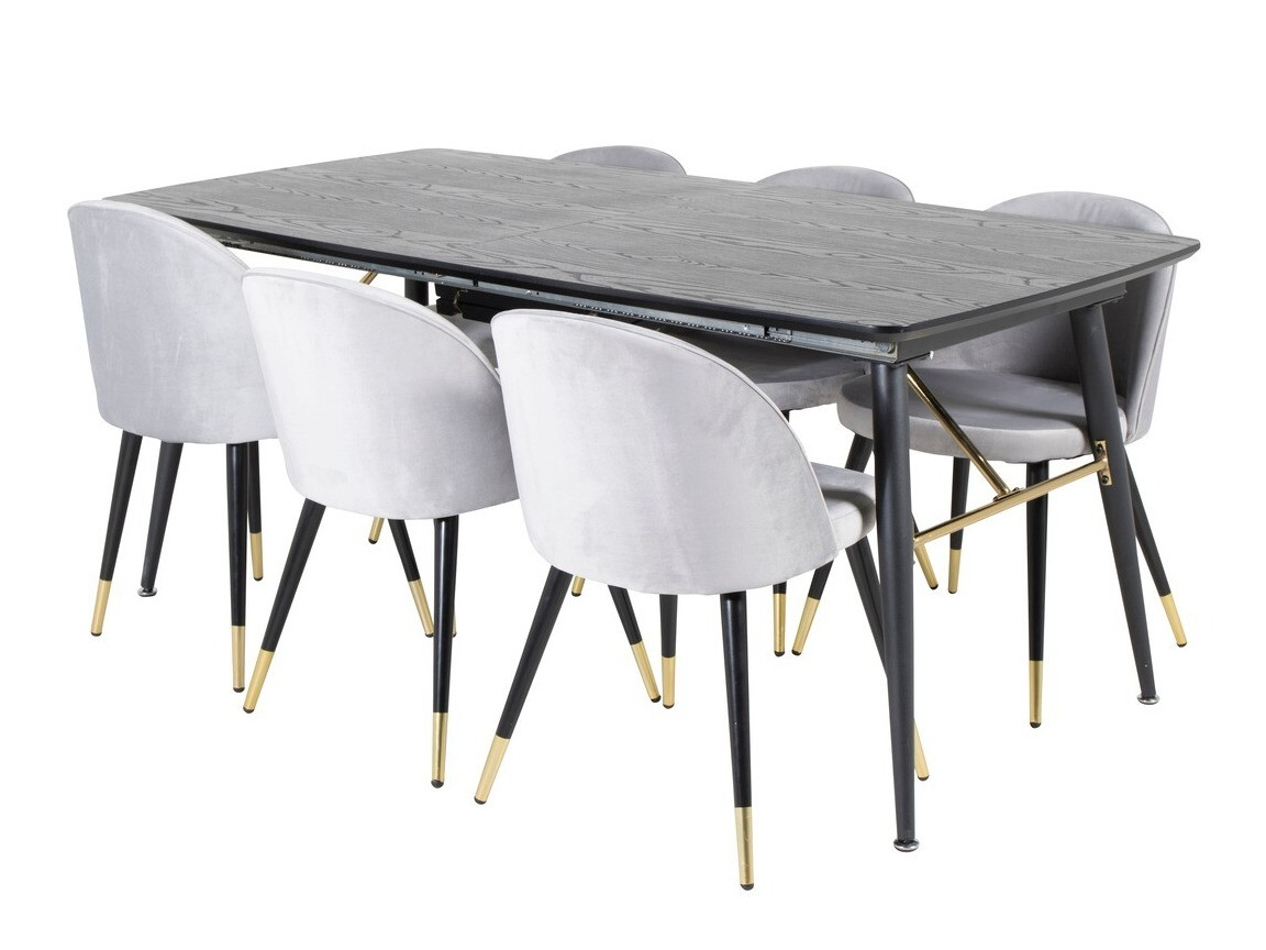 Set de mese Dallas 1451 (Gri deschis + Negru)
