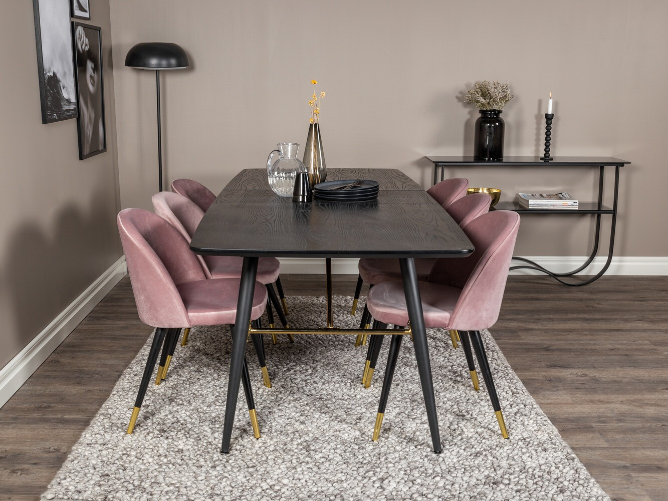Set de mese Dallas 1451 (Roze + Negru)