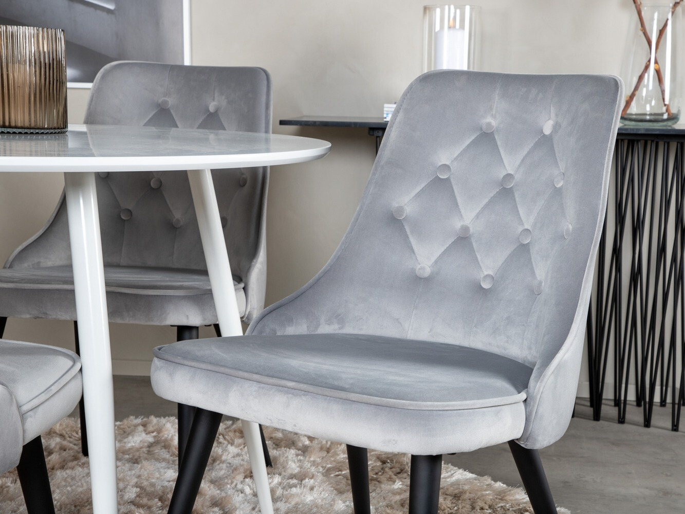 Set de mese Dallas 1535 (Gri deschis + Negru)
