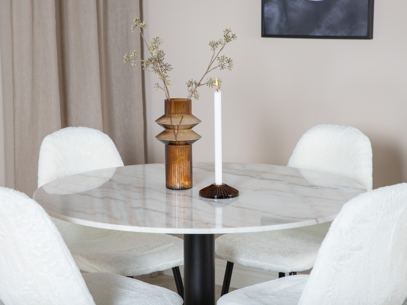 Set de mese Dallas 1613 (Alb + Negru)