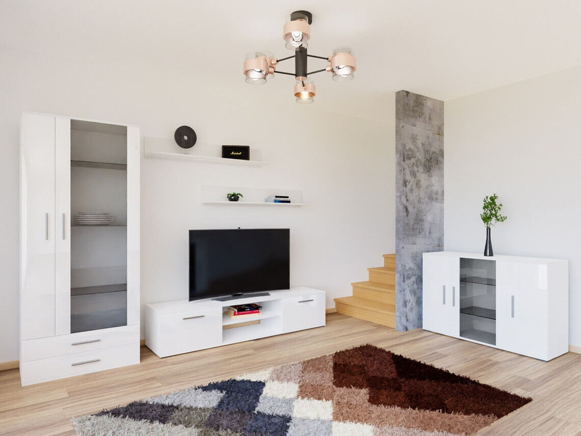 Set de living Tornola 116 (Alb + Alb lucios)