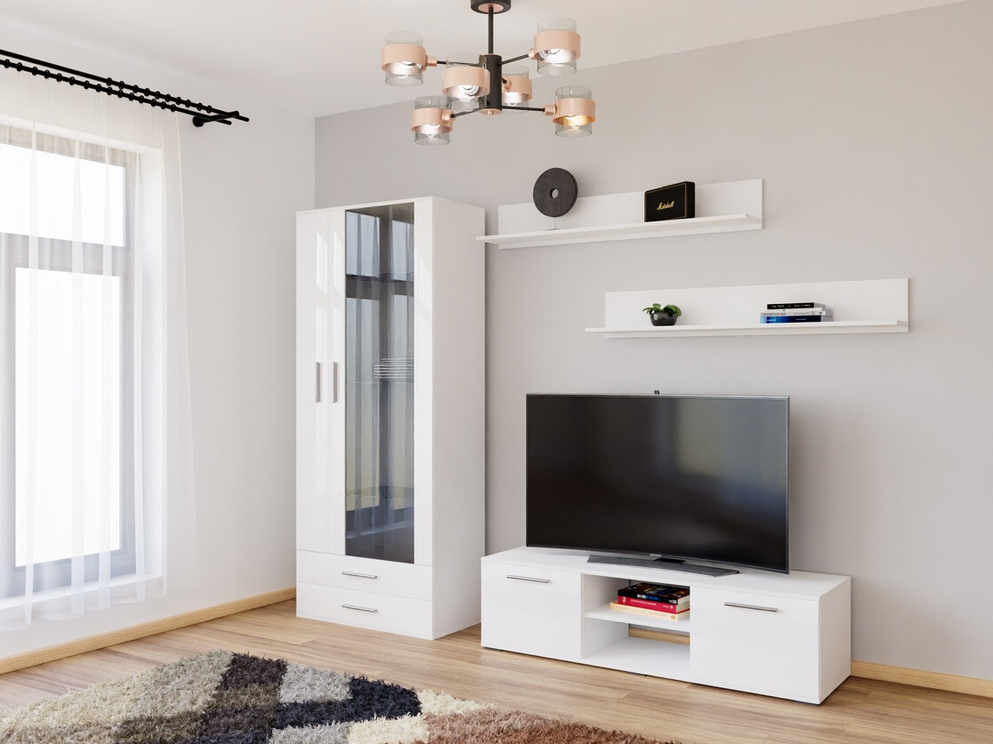 Set de living Tornola 117 (Alb + Alb lucios)