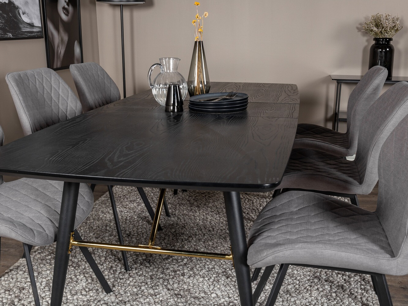 Set de mese Dallas 1647 (Gri + Negru)