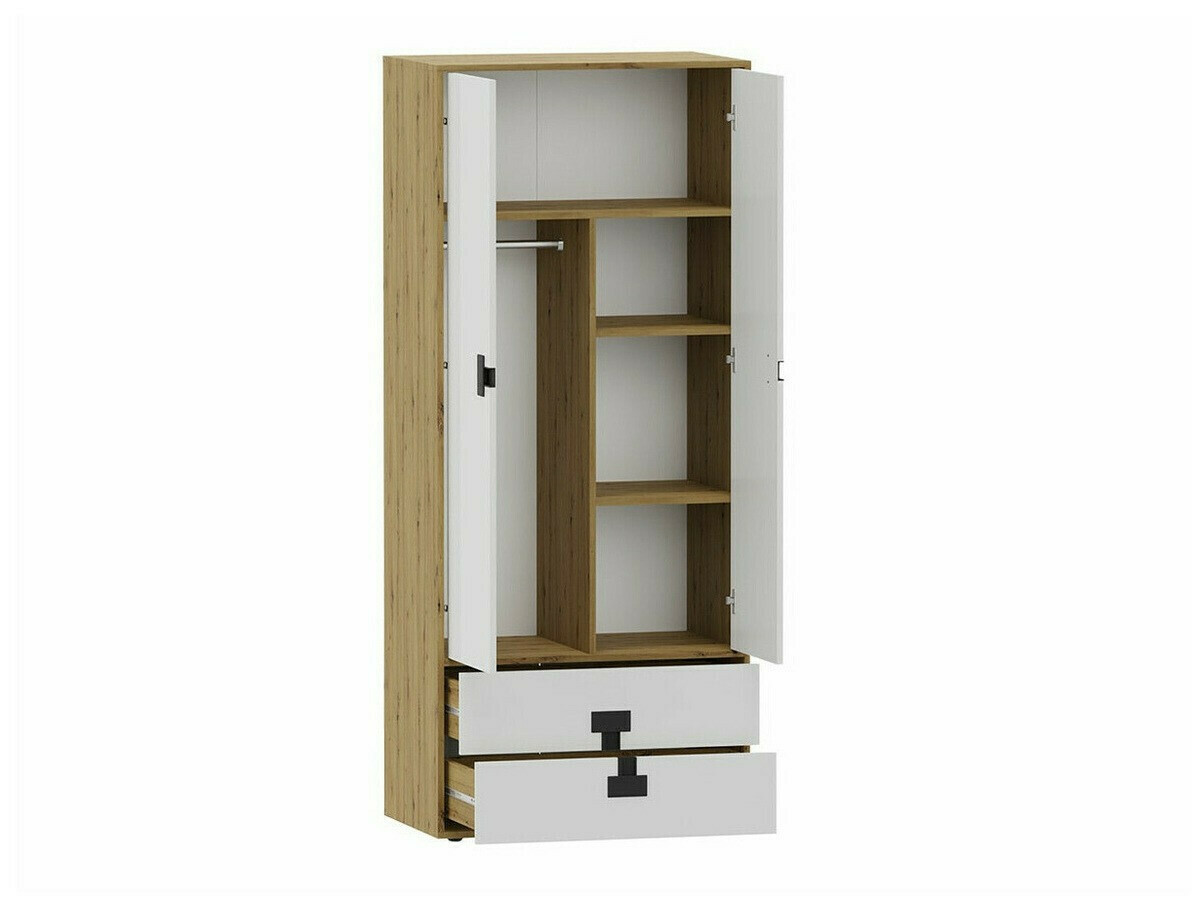 Dulap Florevi 113 (Gri lucios + Stejar artizan)