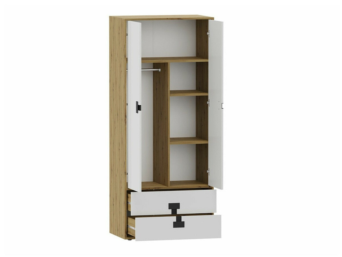 Dulap Florevi 113 (Mat alb + Stejar artizan)