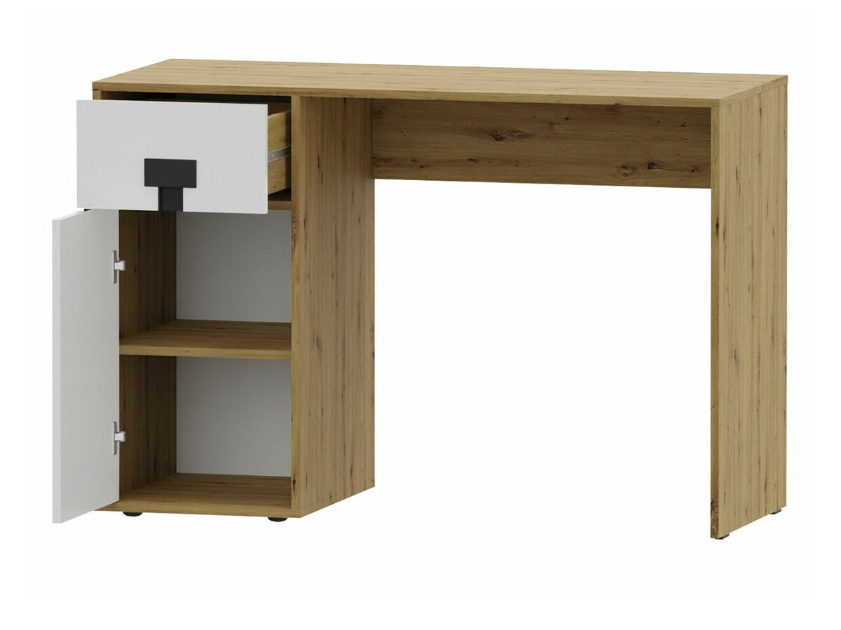 Set birou acasă Florevi 104 (Mat alb + Stejar artizan)