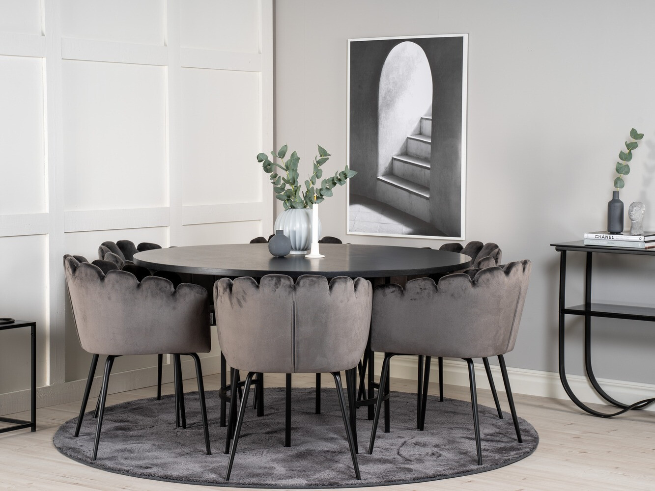 Set de mese Dallas 312 (Gri + Negru)