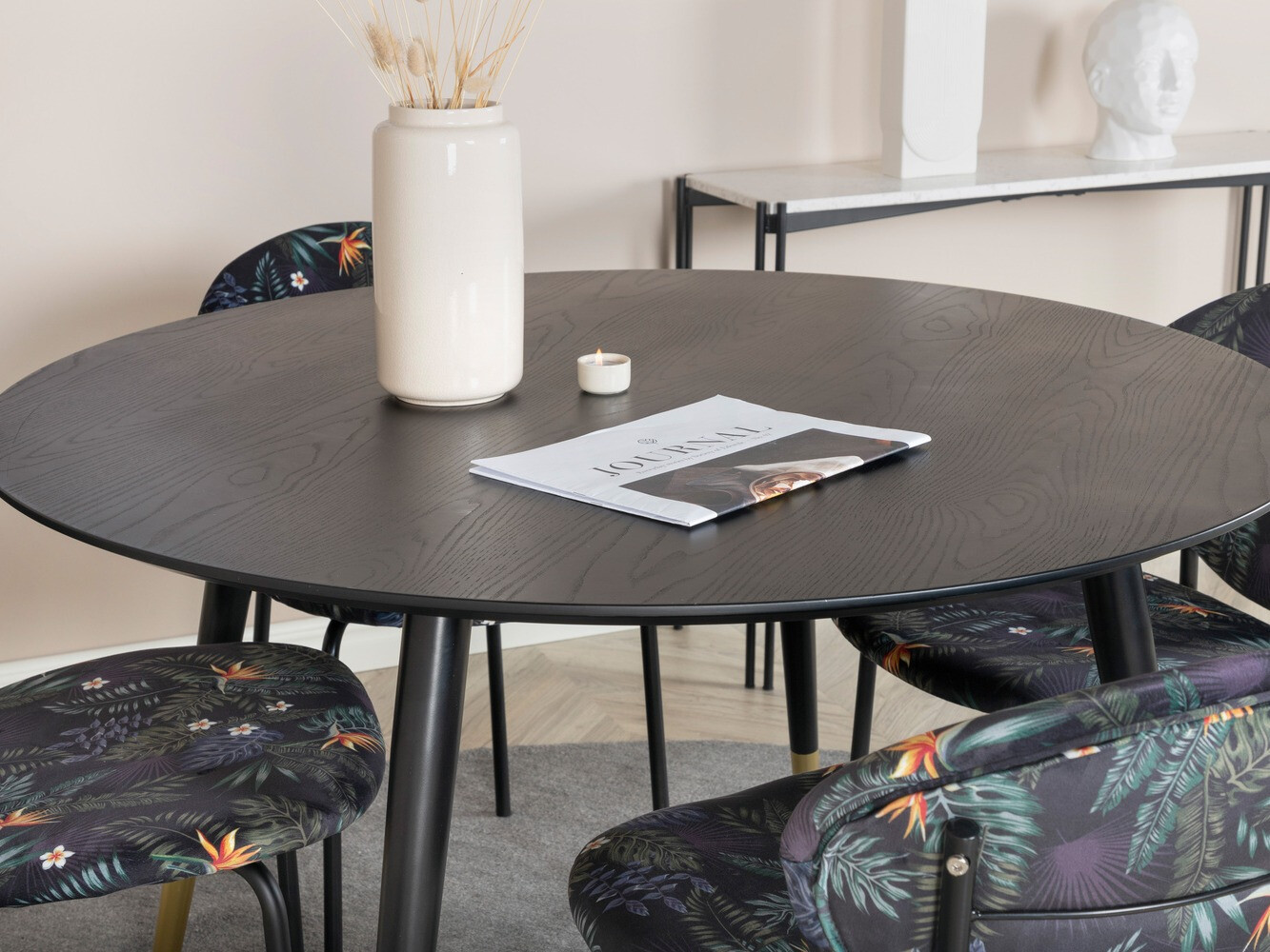 Set de mese Dallas 1186 (Model floral + Negru)