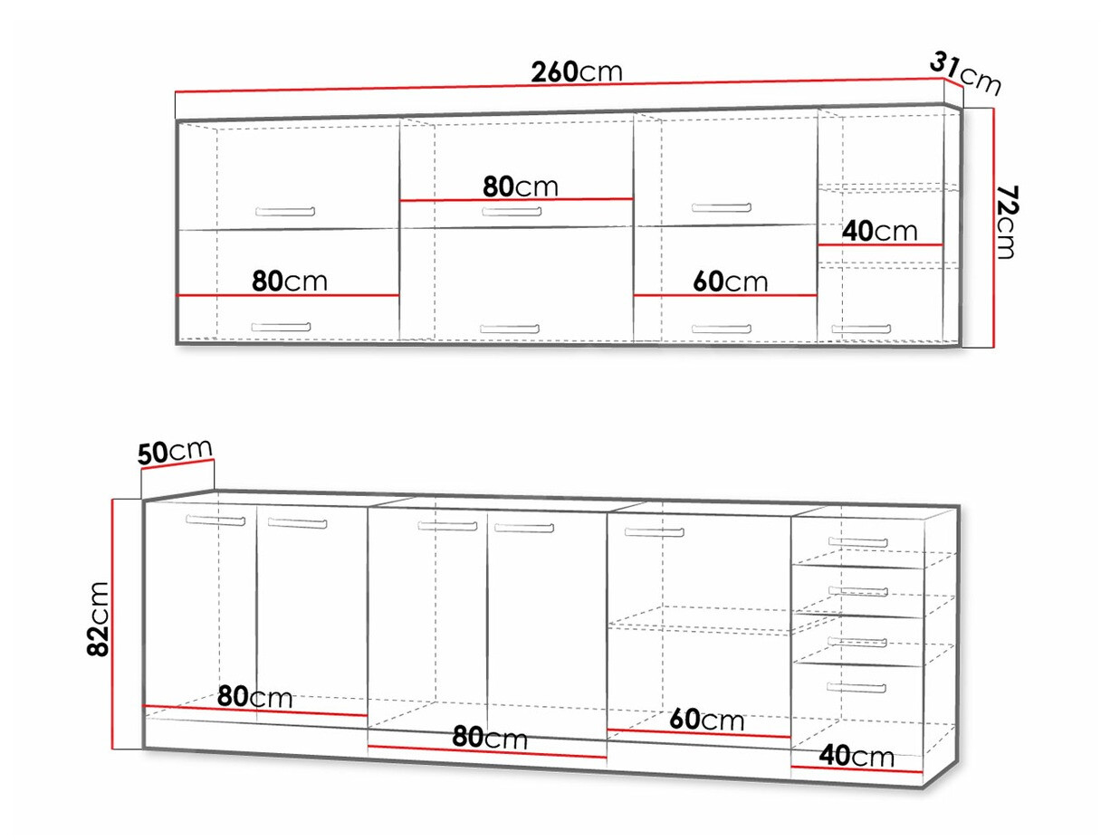 Set de bucătărie modular Multi Cream 123